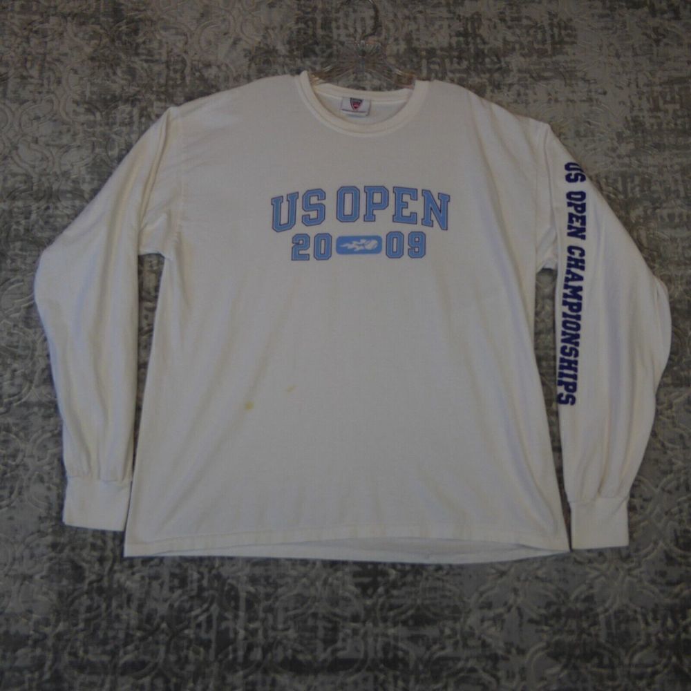 2009 US Open Championships Shirt Adult Extra Large XL White Tennis Long Sleeve